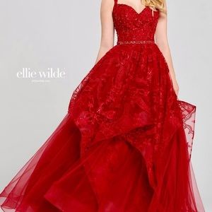 red grad dress